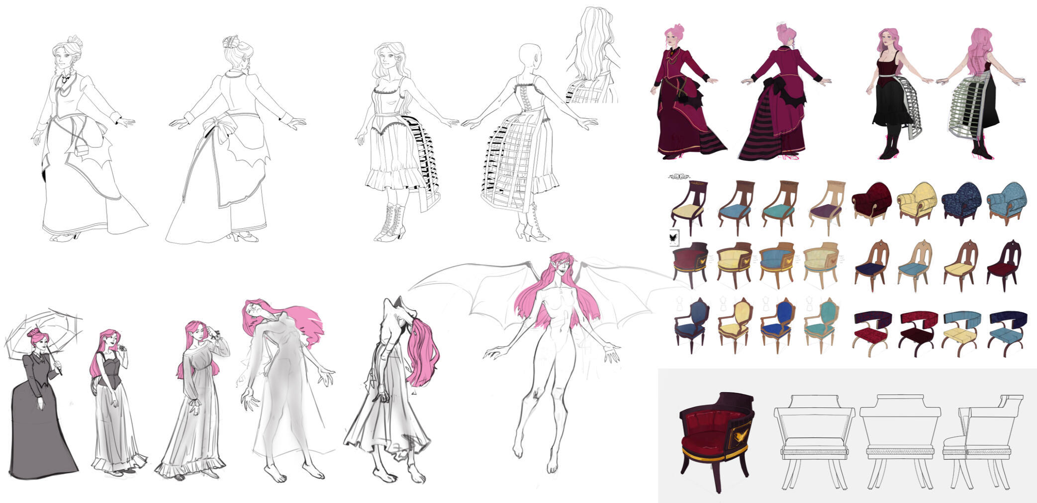 Character explorations for a vampire story