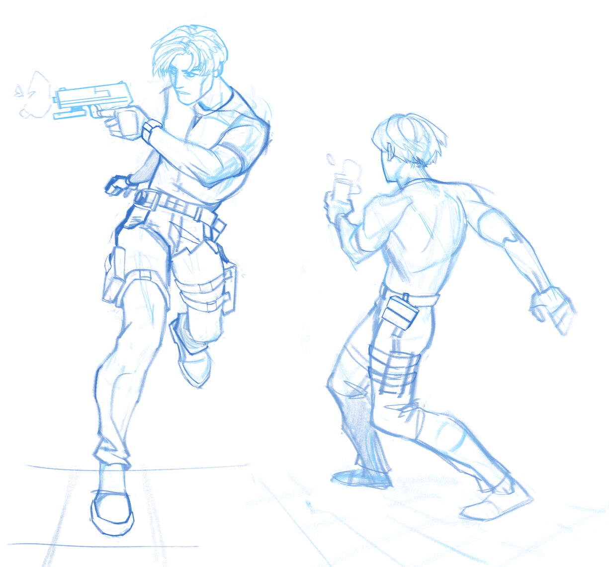 Pose studies of an action hero. Pose studies of an action hero.